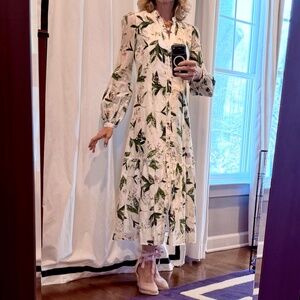 Aqua Blu Australia Belle Multi Long-Sleeve Midi Dress. Size SMALL NWT